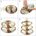 thumbnail image 4 of Giraffe Elegant Earring Holder Stand with Plastic Discs and Iron Pillars | 32cm Height, 21cm/24cm/27cm Plates, 4 of 6