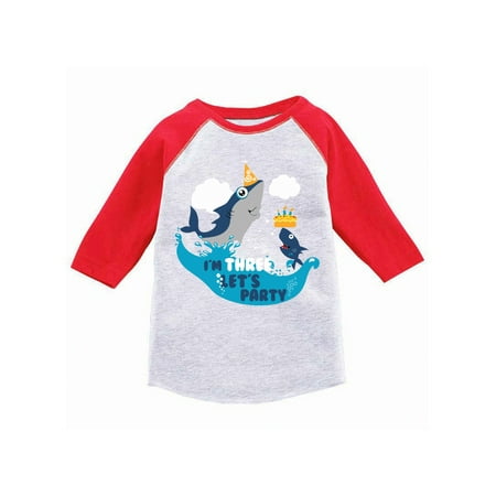 

Awkward Styles Shark Toddler Reglan Shirt I m 3 Tee Shirt Shark Birthday Tshirt Gifts for 3 Year Old Kids Jersey Shirts 3rd Birthday Party Cute Shark Gifts for Girls and Boys