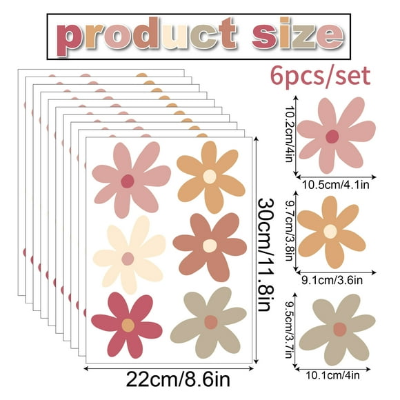 Namzi 10 Sheets Wall Decals - For Kitchen Bedroom Living Room Laundry Bathroom Decor Removable Peel and Stick Indoor Wall Decor，floret D