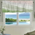 thumbnail image 3 of Sage Green Coastal Wave Farmhouse Short Window Curtain Valances, Summer Modern Ocean Beach Rod Pocket Kitchen Valances for Living Room Bedroom Bathroom Cafe 42" x 12", 3 of 8