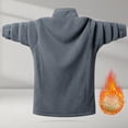thumbnail image 4 of Levmjia Men's Heavyweight Polar Fleece Jacket Solid Color Zip Up Stand Collar Long Sleeve Coat Plush Lined Warm Outerwear Plus Size M-5XL, 4 of 8