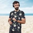 thumbnail image 4 of Wukai Lilies Flowers Print Men's Short-Sleeved Mesh T-Shirt,Quick-Dry Short Sleeve Workout T-Shirt-X-Small, 4 of 8