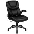 thumbnail image 1 of High Back Black Leather Executive Swivel Chair with Double Layered Headrest and Open Arms, 1 of 9