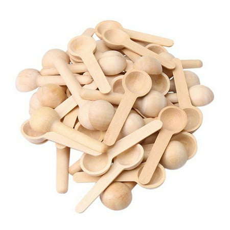 

100Pcs Wooden Cooking Spoons Tool Salt Seasoning Coffee Spoons