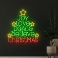 thumbnail image 2 of Handmadetneonsign Custom Joy Love Peace Believe Christmas Neon Sign, Merry Christmas Tree Led Sign, 2 of 5