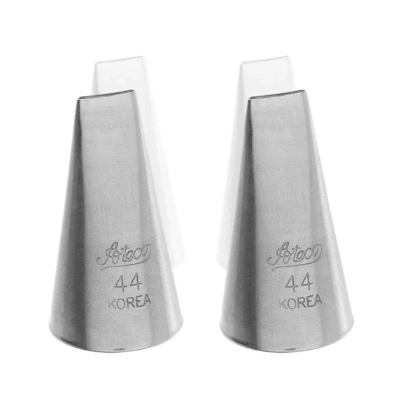 Ateco 44 Basketweave Piping Cake Decorating Tubes, Plain Tips For Bakeware 2 Pc