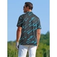 thumbnail image 7 of APTRO Mens Golf Shirt Hawaiian Polo Shirt Short Sleeve Dry Fit Performance Moisture Wicking Collared Polo Shirt Stripe Black Blue 049 3XL, 7 of 7