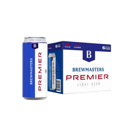 Brewmasters Selection Premier Light Beer, 6 Pack, 16 fl oz Cans, 4.2% ABV