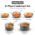 thumbnail image 6 of Gotham Steel 8 Pc Pots and Pans Set Non Stick, Ceramic Cookware Set Nonstick, Hard Anodized Induction Cookware Set, Pots and Pans for Cooking, Non Toxic Cookware Sets, Oven/Dishwasher Safe, Copper, 6 of 7