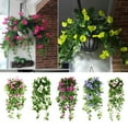 thumbnail image 6 of Artificial Morning Glory - Outdoor Spring Decor,Synthetic Plastic Fabric Morning Glory, Petunia & Wisteria,for Home Decoration, Garden, Patio & Landscape, Vibrant Flowers for Outdoor Decor(Red), 6 of 8