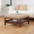 thumbnail image 3 of Artistic Accomplishment Coffee Table Ottoman with Storage, Soft Fabric Upholstery, Nailhead Trim, Padded Seat, Slatted Shelf for Display, Easy Assembly, 3 of 6