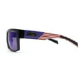thumbnail image 4 of Locs Patriotic USA Flag Print Arm Flat Top Manly Sunglasses Matte Black Color Flag - Blue Mirror, 4 of 4