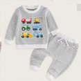 thumbnail image 2 of UAYOTSE Boys Cute Truck Print Soft Outfit Set Kids 6 12 18 24 Months 2T 3T 4T 5T 6T Fit Long Sleeve Casual Clothes 2PCS Size 2-3 Years, 2 of 4