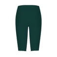 thumbnail image 5 of Jxximdong Leggings for Women Capri Leggings For Women Knee Length Capri Leggings Summer Cropped Pants Casual Solid Comfy Capris Green XL Yoga Pants, 5 of 5