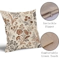 thumbnail image 3 of Vintage Floral Pillow Covers 18x18 Inch Set of 2 Brown Dark Grey Antique Flower Pattern Print Decorative Throw Pillowcases Retro Farmhouse Outdoor Cushion Cases Decor Rustic for Sofa Couch Bed, 3 of 6