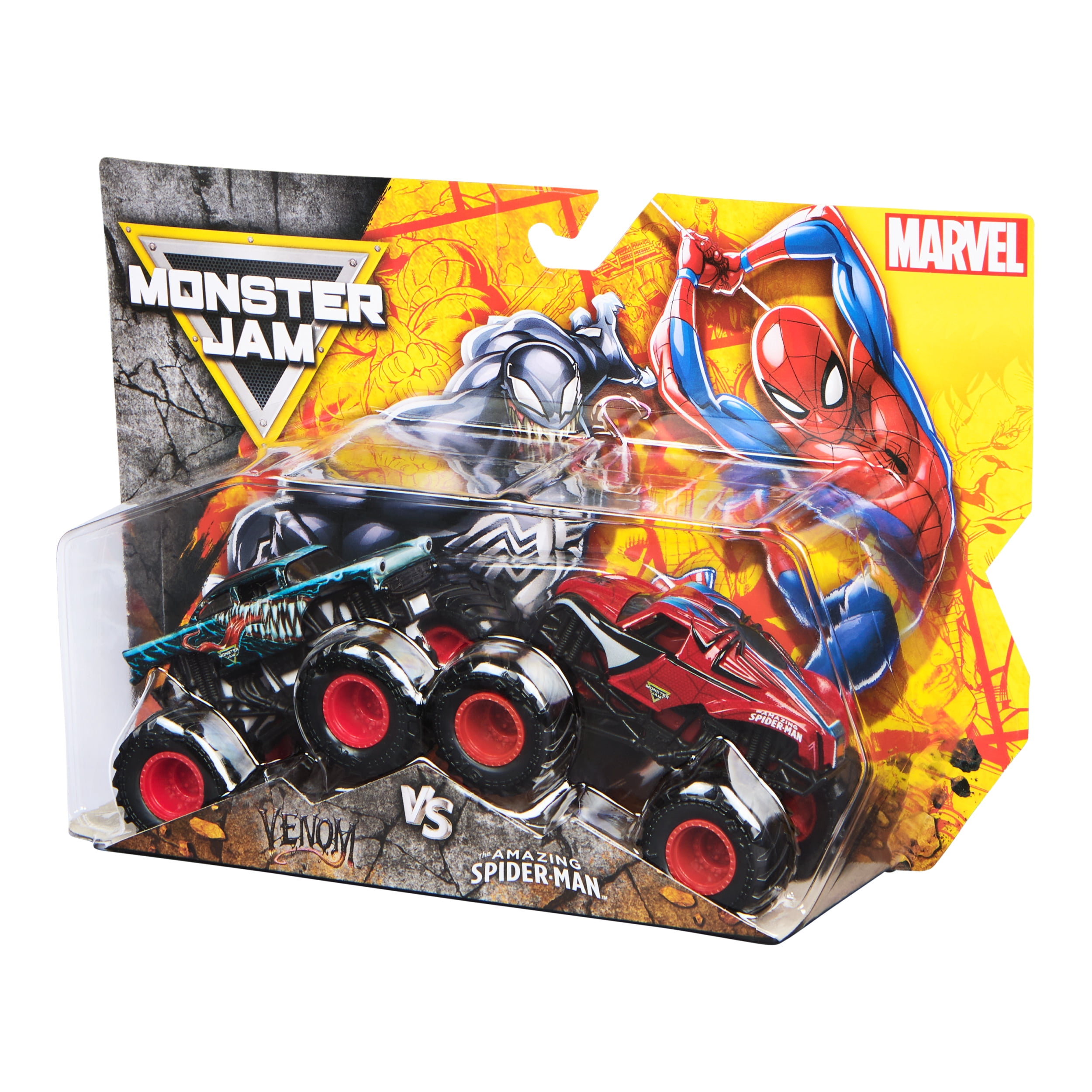 Monster Jam, Marvel Official Venom vs. The Amazing Spider-Man Die-Cast Monster Trucks, 1:64 Scale, Kids Toys for Boys and Girls Ages 3 and up