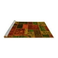 thumbnail image 2 of Ahgly Company Machine Washable Indoor Square Oriental Yellow Modern Area Rugs, 3' Square, 2 of 4