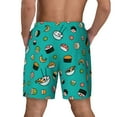 thumbnail image 3 of Kdxio Sushi Print Men'S Swim Trunks With Compression Liner 7 Inch Inseam Quick Dry Swim Shorts, 3 of 7