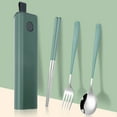 thumbnail image 3 of dianhelloya Portable Stainless Steel Tableware Set with Mirror-Polished Finish - Compact Camping, Office, Travel Utensils Kit, 3 of 8