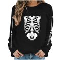 thumbnail image 3 of Oversized Halloween Sweatshirt Womens Crew Neck Casual Cute Printed Shirts Lightweight Loose Fit Long Sleeve Vintage Tops, 3 of 6