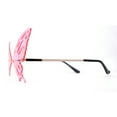 thumbnail image 3 of Rimless Butterfly Wing Unique Party Shade Sunglasses Gold Pink, 3 of 4