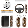 thumbnail image 5 of Yuyamidu Skull Car Seat Covers Full Set of 13 Steering Wheel Cover Seat Belt Cover Sunflowers Daisy Trash Bin Rearview Mirror Cover Keyrings Lipstick Holder Auto Interior Set Decor Universal Fit, 5 of 7
