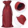 thumbnail image 2 of 10pcs Wine Bottle Gift Pouch With Drawstring. Cotton And Linen. 5.6 * 14.4 Inche, 2 of 4