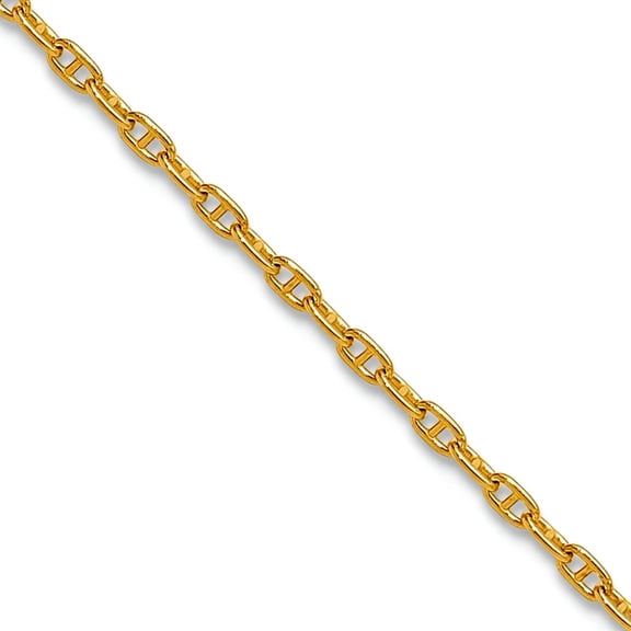 14k Solid Yellow Gold 1.5mm Mariners Link Chain Necklace 18 Inch Chain Necklace for Women and Men
