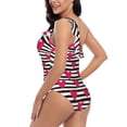 thumbnail image 4 of Goofa Hearts And Lines Pattern Women's One Piece Swimsuits Tummy Control Bathing Suits Asymmetric One Shoulder Swimwear-Medium, 4 of 6