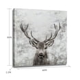 thumbnail image 2 of Deer Canvas Wall Art Rustic Elk with Big Antlers Grey and White Hunting Animal Artwork Painting for Living Room Home Decorations, 2 of 7