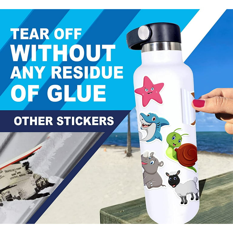 Cute Animal Stickers for Kids,100 Pcs/Pack Vinyl Waterproof Water Bottle