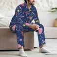 thumbnail image 5 of Mens Pajamas Set, Abstract circles bubbles pebbles stones Button-Down Pajamas for Men Long Sleeve Mens Sleepwear Lounge Pjs Set, 5 of 5