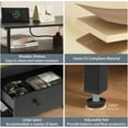 thumbnail image 5 of YEXJ 27 inch Nightstand Side Table with 1 Layer of Wooden Drawers，Nightstand with Charging Station,End Table Bedside Table with USB Ports and Outlets-1, Black, 5 of 14