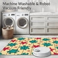 thumbnail image 5 of ODIKA 8'x10' Machine Washable Non-Slip Area Rug, Shoreline Treasures Nautical Fauna Rustic Planked Canvas High Traffic Rug, Beige, 426865, 5 of 7