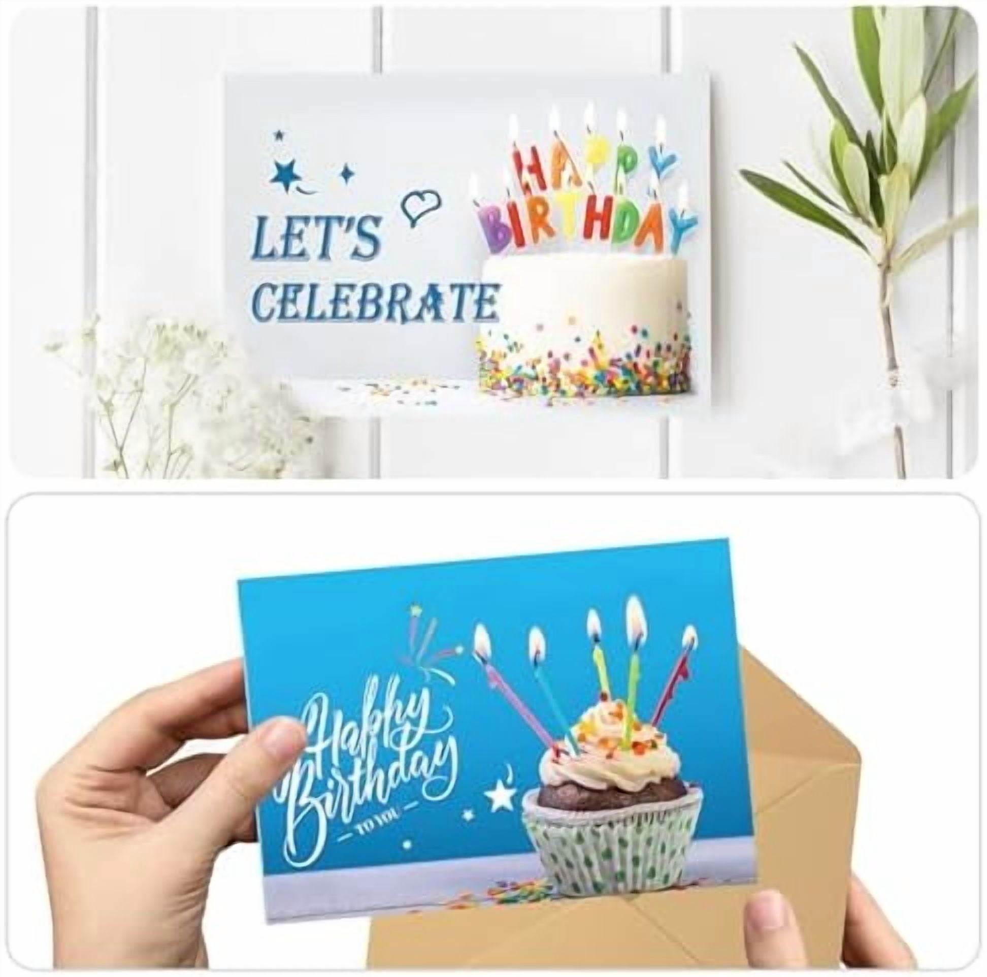 100 Happy Birthday Cards with Envelopes, 20 Unique Designs, Birthday Cards Bulk with Short Generic Message Inside, 4x6 inches, Assorted Birthday Cards Assortment for Business, Office and Personal