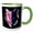 Green/White, variant on 3drose, Fantasy Style of Wolf Wolves with Mosaic Abstract Art, 11oz Two-tone Green Mug