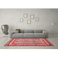 thumbnail image 3 of Ahgly Company Indoor Square Abstract Red Modern Area Rugs, 3' Square, 3 of 4