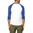 thumbnail image 3 of Ma Croix Mens 3/4 Sleeve Raglan Baseball T Shirt Large, White/Royal Blue0, 3 of 4