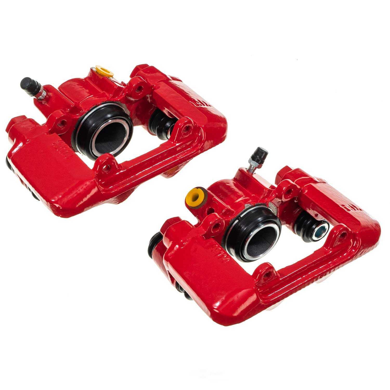 PowerStop S2970 Powder Coated Brake Caliper Pair - Rear Red