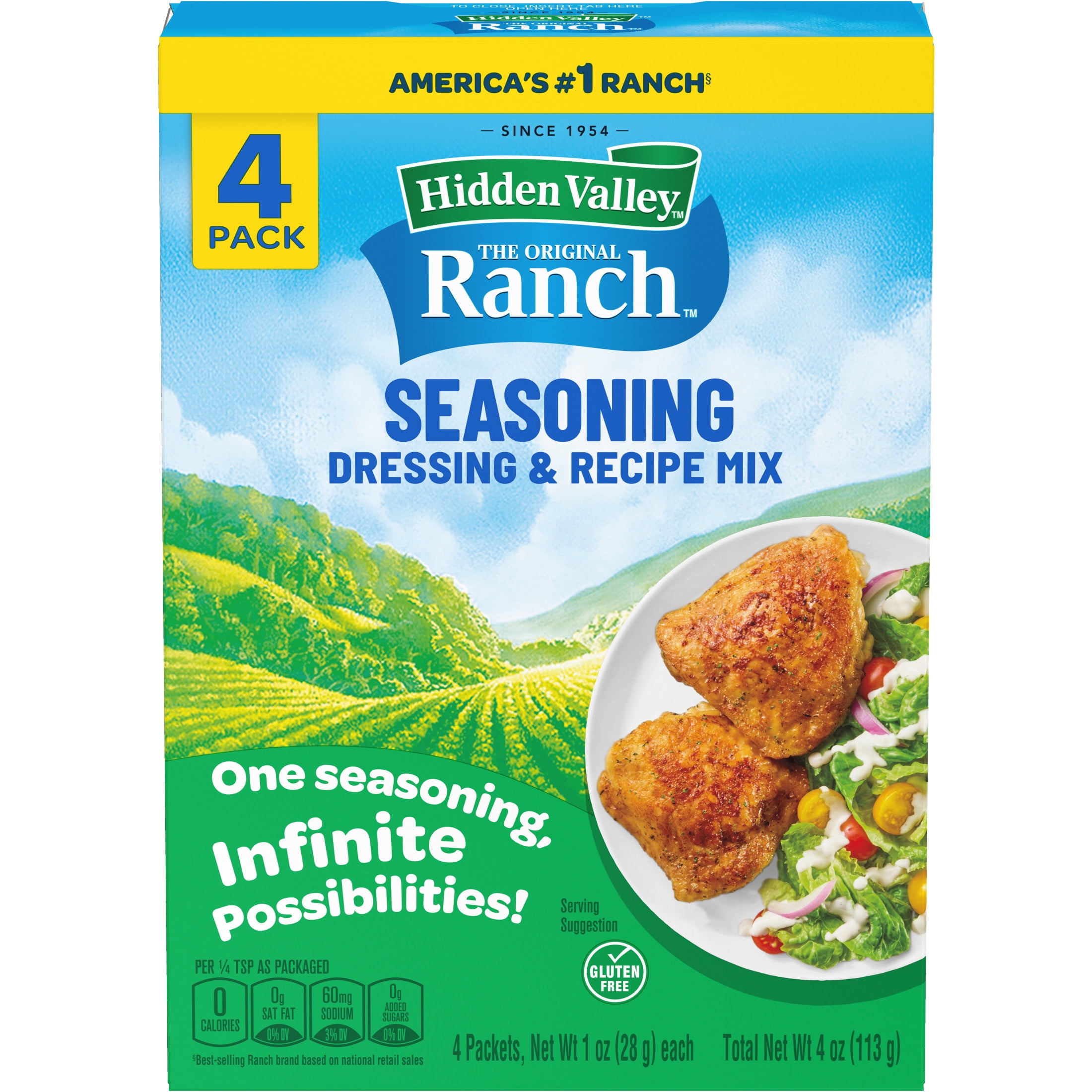 is hidden valley ranch dressing gluten free Seasoning Mix, 4 Packets Condiment Size:29W X 28L 10.24_EssentialsSale Eve of Milady Bridal Made with a pre