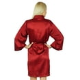 thumbnail image 4 of Bimba Women Getting Ready Bridesmaid Robes Red Satin Short Robe, 4 of 5