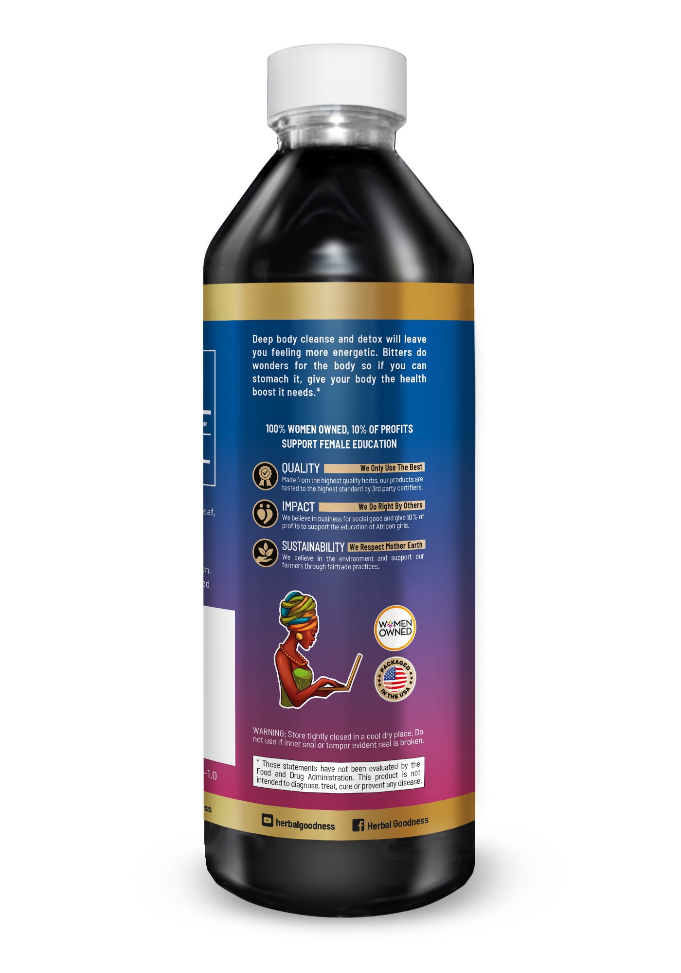 Soursop Bitters Liquid Extract 12fl.oz, Organic Guanabana Leaf Supplement, Graviola Leaf, Gut Health & Colon Cleans - Herbal Goodness