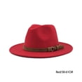 thumbnail image 4 of Minnieouse Sombrero de fieltro para mujer, gorro decorativo de ala ancha, cómodo, transpirable, para otoño e invierno, gorros a prueba de viento Accesorio para el cabello Rojo 58-61cm, 4 of 6