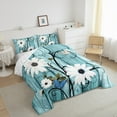 thumbnail image 3 of Feelyou Rustic Groovy Flower Queen Comforter Set for Kids, Blue Lake House Bedding Sets, Old Barn Door Reversible Bedding Comforter Set, Ultra Soft Bedroom Decor, 3-Piece, 3 of 8