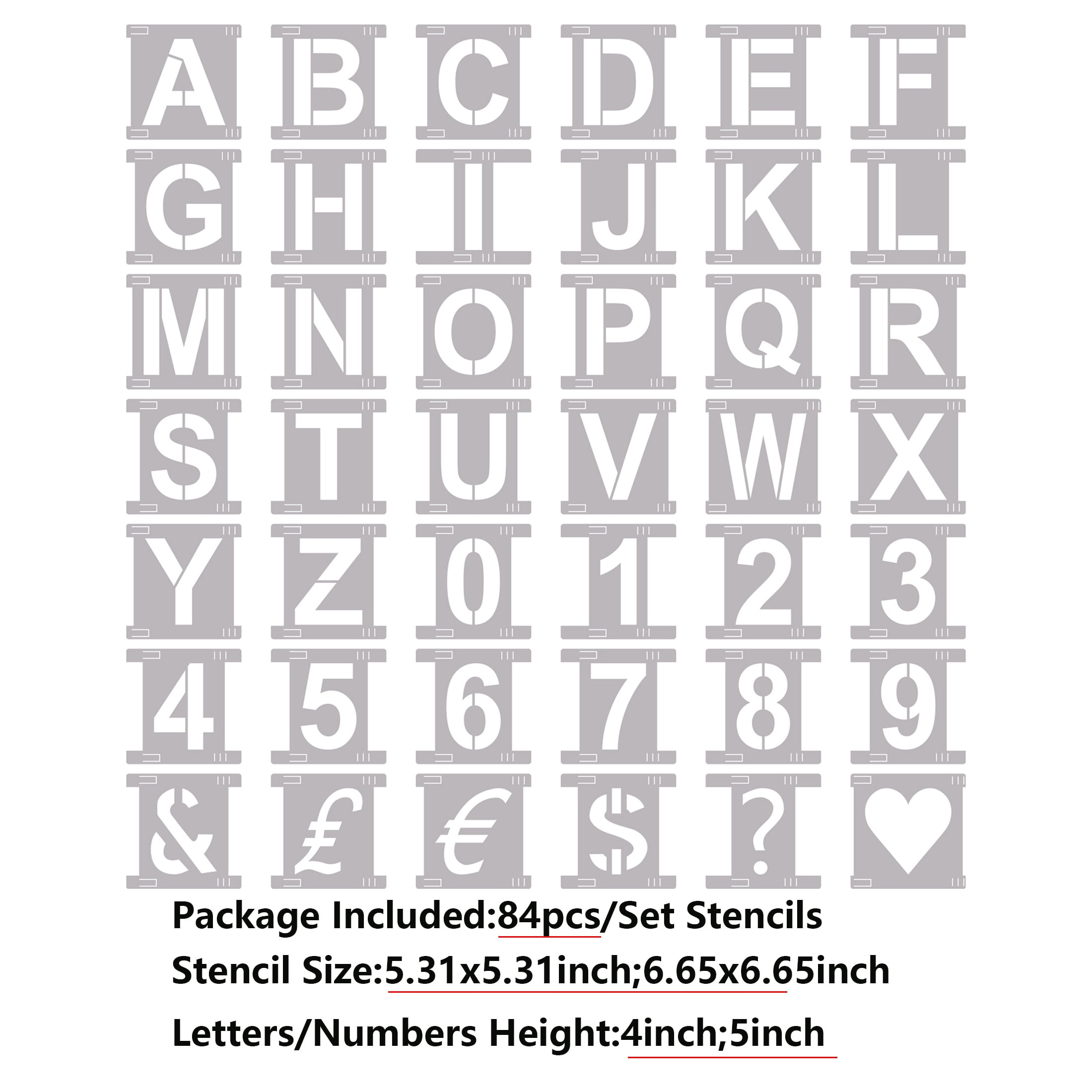 Alphabet Letter stencil #129 A - Z & numbers 2, 3, 4, 5 or 6cm sizes FREE  POST