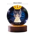 thumbnail image 2 of Pequeña bola de cristal 3D decorativa con Base de madera carga USB bola de cristal LED luz nocturna bola de cristal iluminada para decoración de dormitorio, 2 of 7