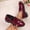 #0046-Wine, variant on Women's Fashionable Tassel Loafers with Gold-Tone Metal Accents, Glossy Patent Leather Upper with Chunky Thick Sole, Slip-On Low Heel Comfortable Flats Gift