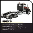 thumbnail image 2 of Diecast Masters Western Star 4700 SF Tandem Truck-Tractor - Metallic Black | Real Truck Specifications | 1:50 Scale Model Semi Trucks | Diecast Model by Diecast Masters 71036, 2 of 8