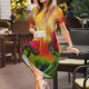 thumbnail image 3 of Balery Rose Psychedelic Vestidos sueltos de manga corta para mujer, vestidos de verano 2025, vestidos casuales de corte A con vuelo., 3 of 6
