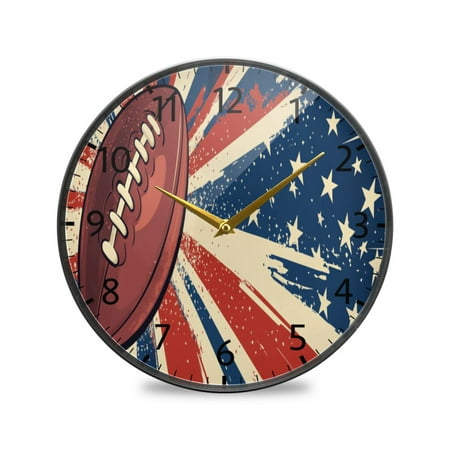 BZSMCE Wall Clock Acrylic Size:9.5*9.5in/11.9*11.9in Gridiron Glory Design Pattern Clock